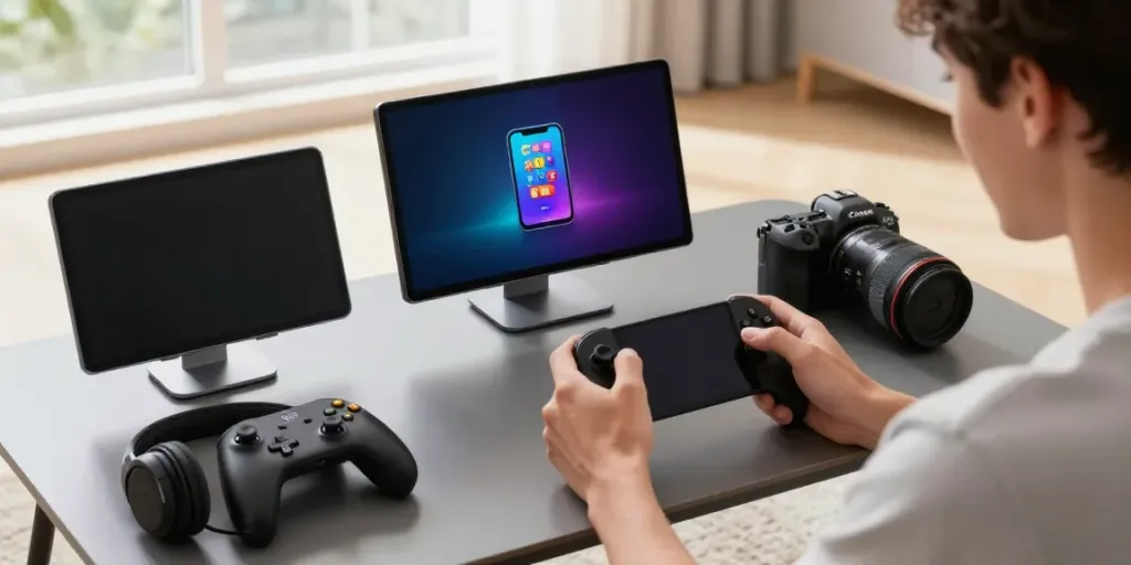 Engaged user logging into rokok88 on smartphone while enjoying colorful mobile games.
