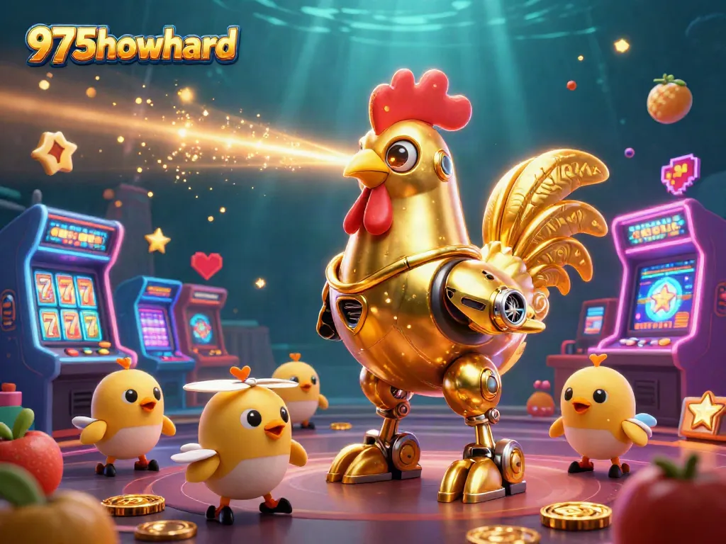 Play exciting casino games at 975howard, where the golden rooster robot leads a fun-filled adventure.